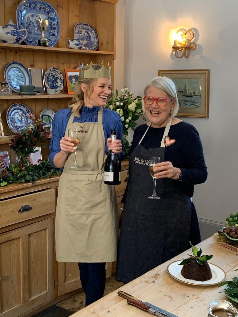 Mapperton House's Julie Montagu with Celebrity Chef Darina Allen at Christmas