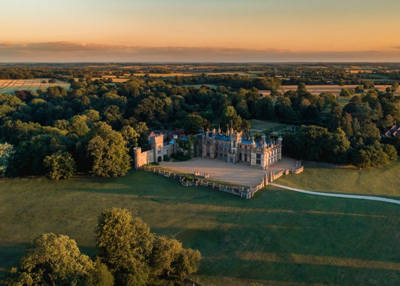 Knebworth House overhead photo by a Luna Drone