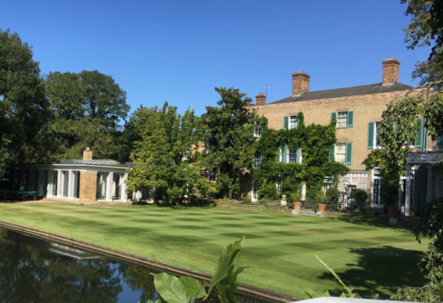 Abbots Ripton Hall garden in rear of house