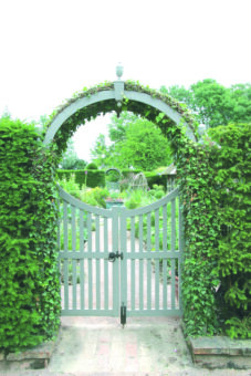 Bedfield Hall gate in the garden