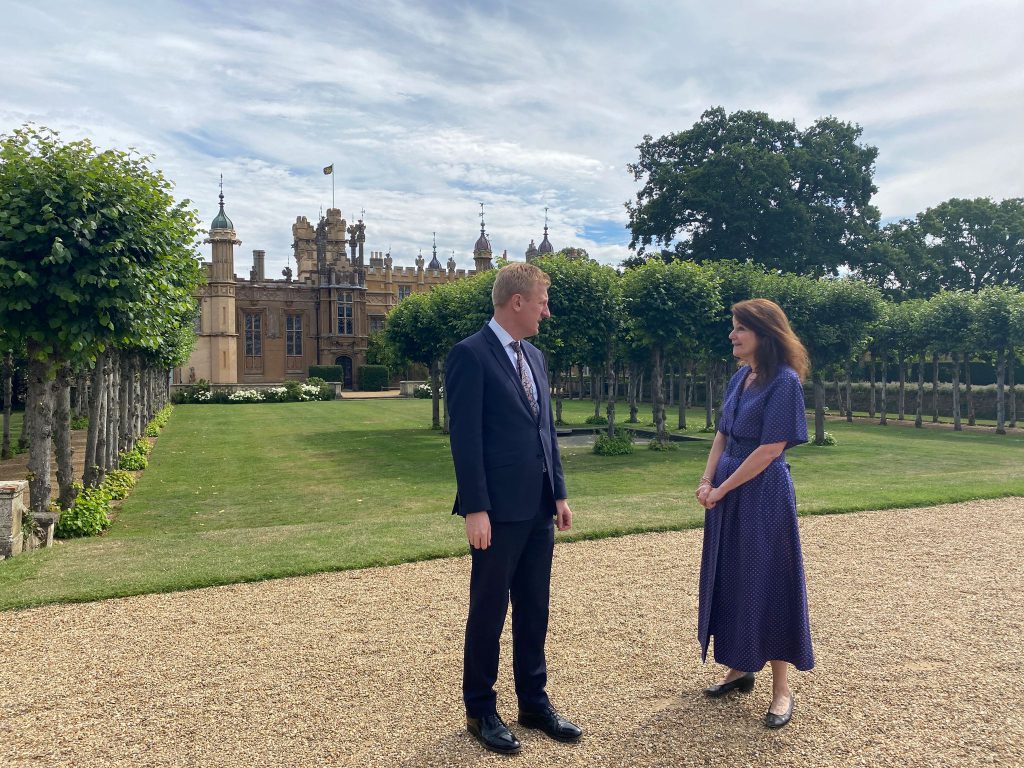 Martha Lytton Cobbold meets the Secretary of State for Culture at her home, Knebworth