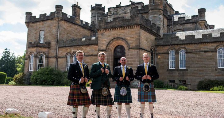 Oxenford Castle with kilts