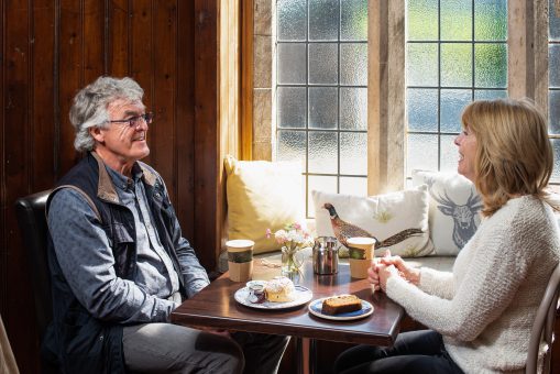 Bamburgh Castle, cafe diners