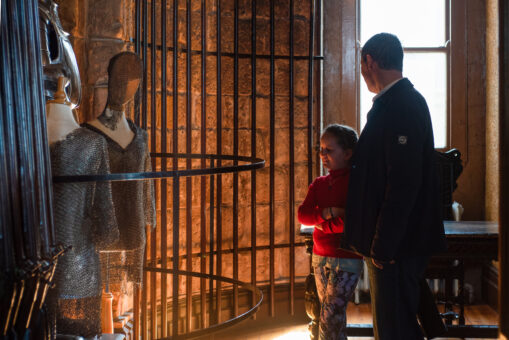 Bamburgh Castle, visitor chainmail