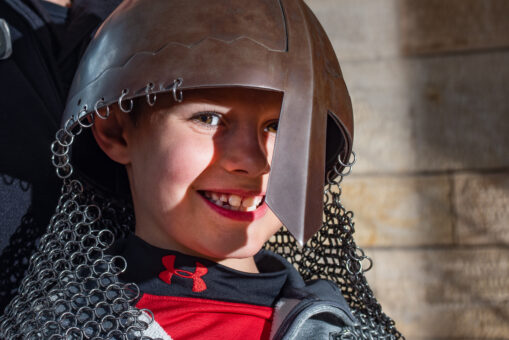 Bamburgh Castle, helmet visitor