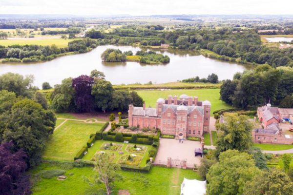 Kiplin Hall Gardens seen from above