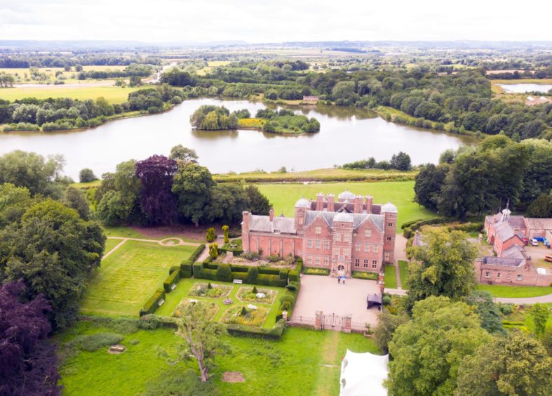 Kiplin Hall Gardens seen from above