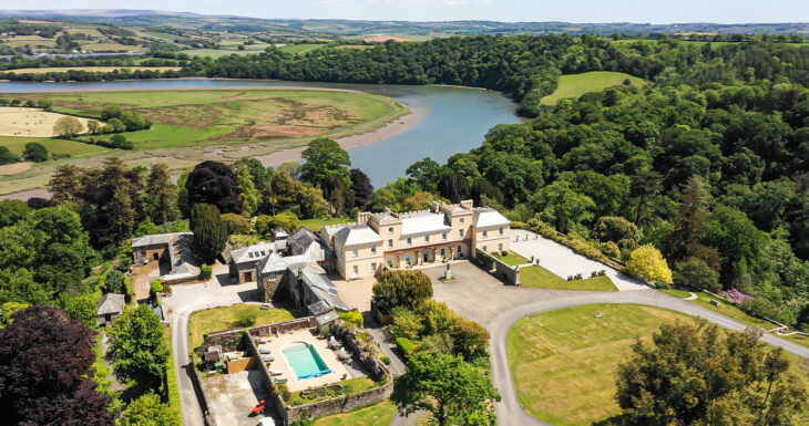 Pentillie Castle with pool Pentillie Drone - Kite Vision