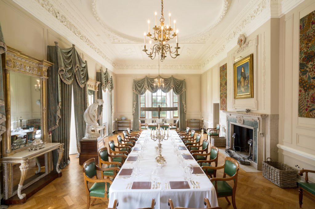 Marchmont House Dining Room with Anthony Gormley sculpture