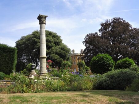 Belvoir Castle Gardens column in the grounds