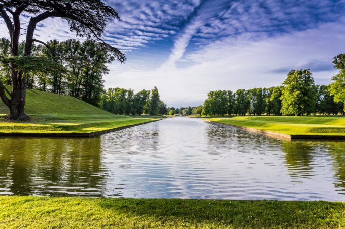 Boughton House lake in garden south midlands