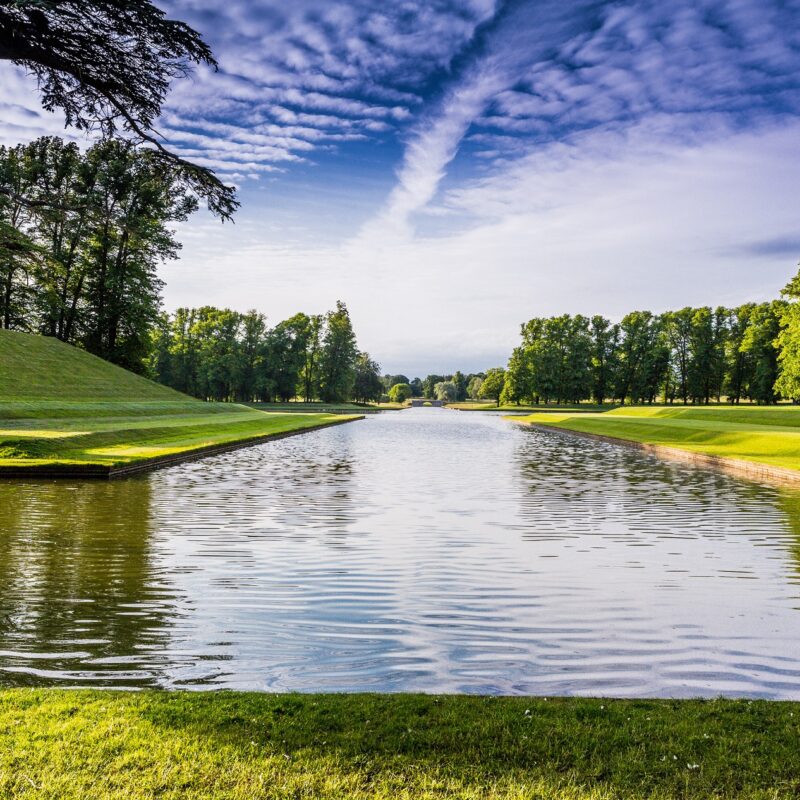 Boughton House lake in garden south midlands