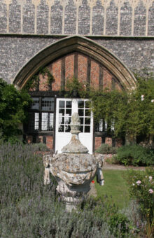 Butley Priory garden in the rear