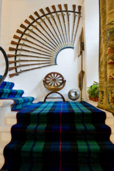 Cawdor Castle muskets on the staircase