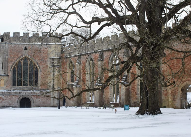 The Bishops Palace Chapel in the snow