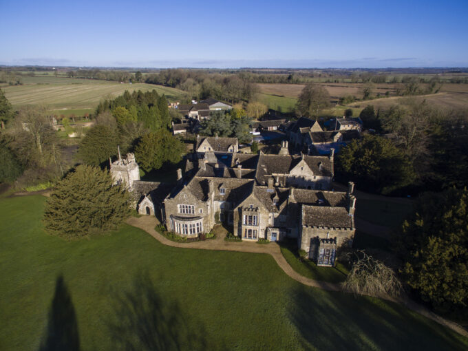 Chavenage historic house overhead