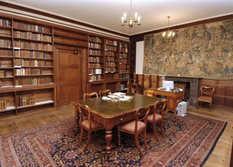 Chawton House dining room and tapestry