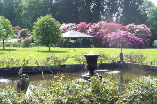 Chillingham Castle garden and water fountains