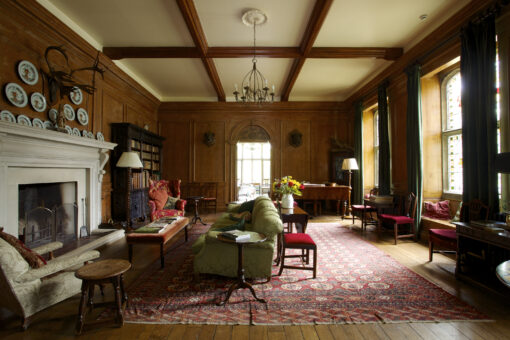 Deans Court Drawing Room and fireplace