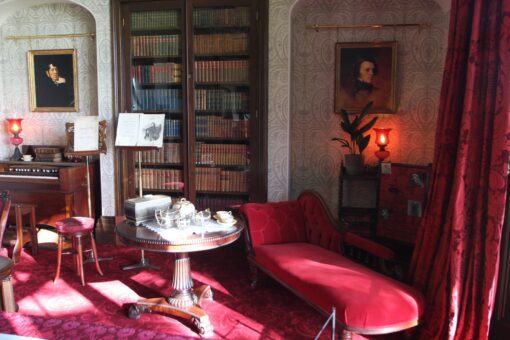 Farringford painting and red Drawing Room
