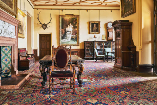 Front Hall with paintings and chair at Shuttleworth House