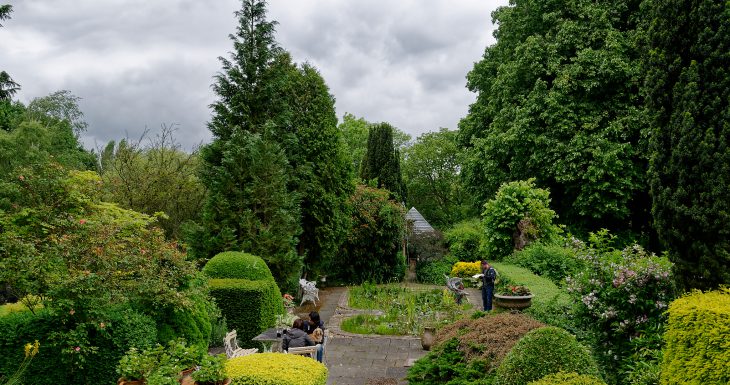 Gibberd Garden grounds with gardeners