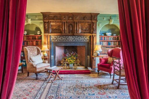 Godinton House and Garden Library through the curtains