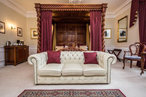 Goldsborough Hall bedroom with four poster bed