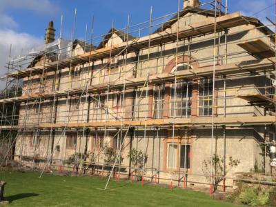 Scaffolding at Haile Hall