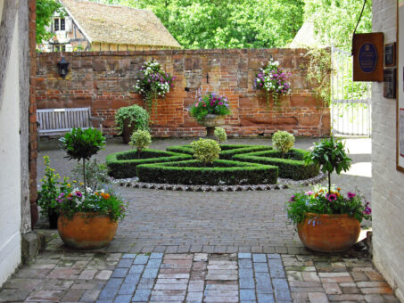 Harvington Hall entrance and garden wall