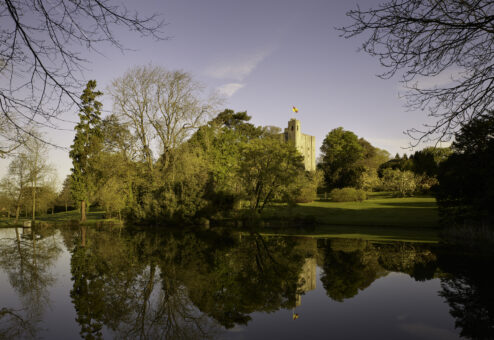 Hedingham Castle lake and grounds in Essex