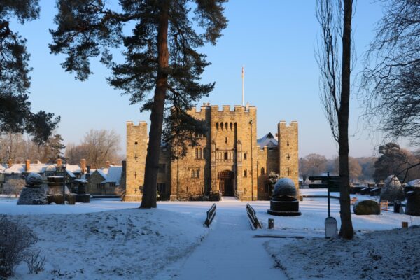 Hever Castle snow landscape in Kent