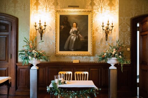 Holdenby House painting at a wedding ceremony