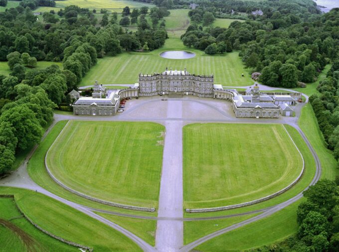 Hopetoun House near Edinburgh seen from above