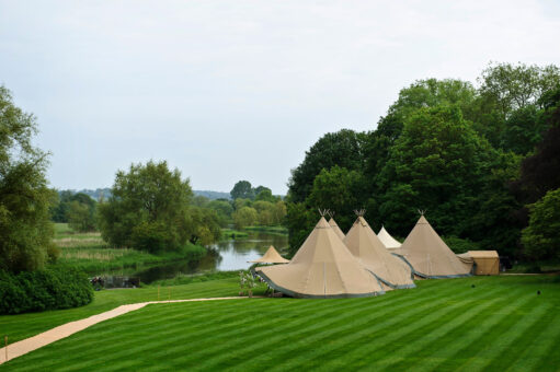 Houghton Lodge wigwams in the grounds