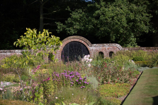 Hoveton Hall Gardens walled garden spider garden