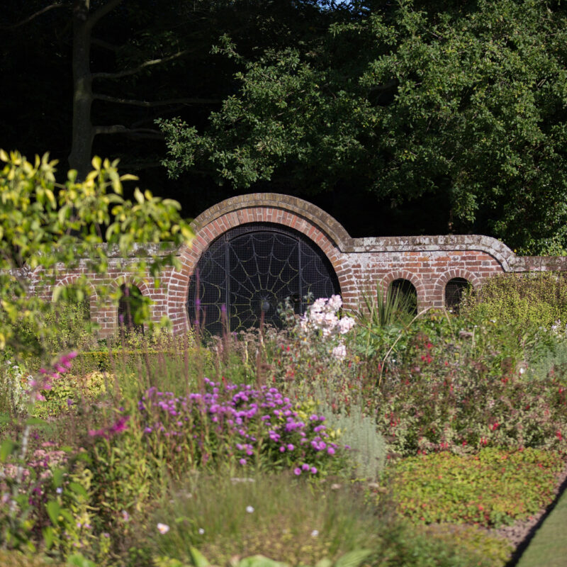 Hoveton Hall Gardens walled garden spider garden