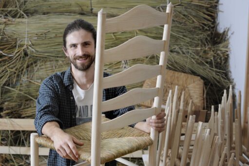 Chairmakers Richard Platt and Sam Cooper at Marchmont - Colin Hattersley Photography