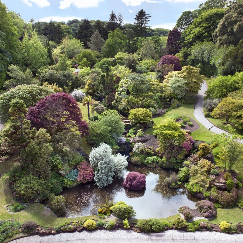 Aerial view of the Rock Garden at Mount Stuart