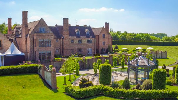 The wedding pavillion and house at The Old Hall, Ely