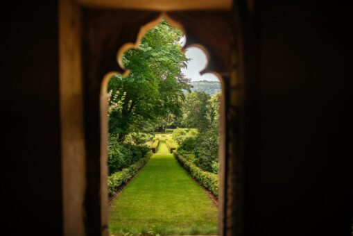 Red House view at Painswick Rococo Garden
