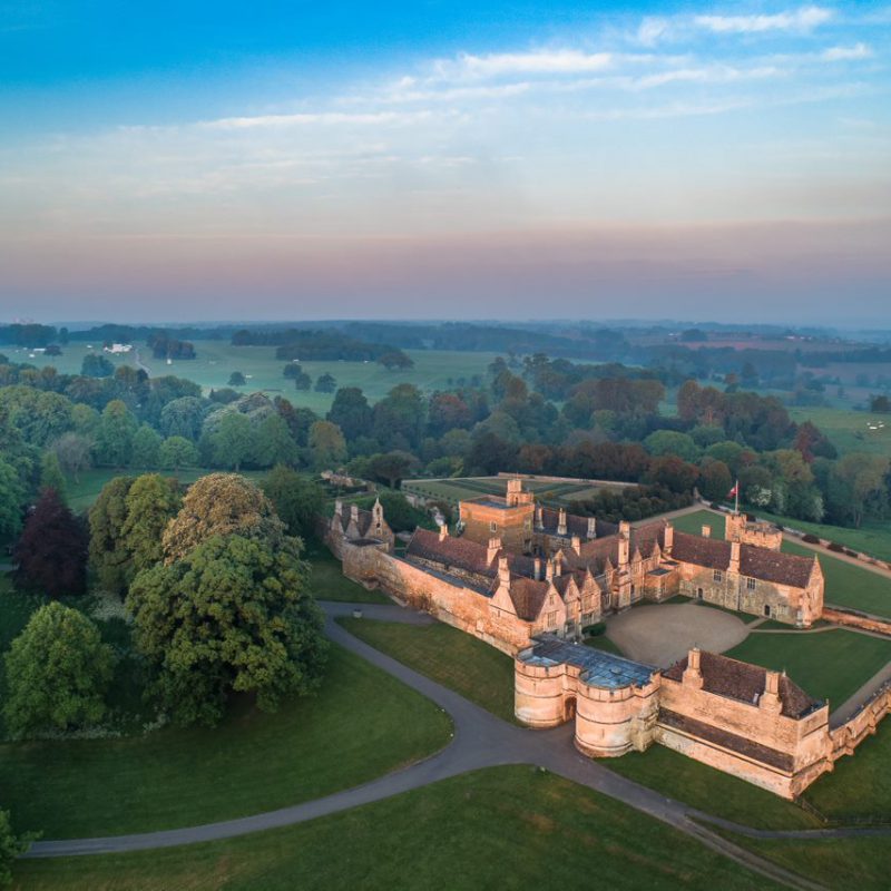 Rockingham Castle overhead view