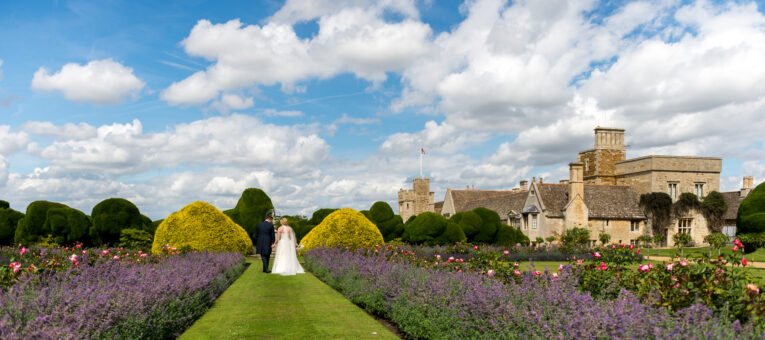 Rockingham Castle wedding in the garden