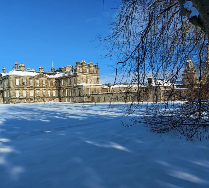 Snow at Hopetoun House near Edinburgh