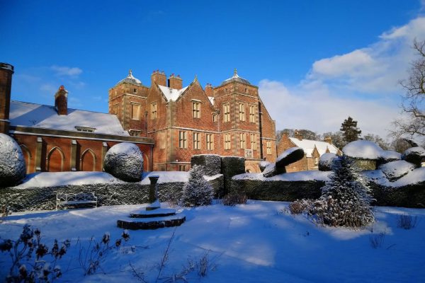 Snow covers Kiplin Hall in North Yorkshire in 2021