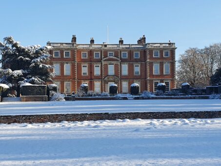 Snow covers Newby Hall in North Yorkshire in 2021