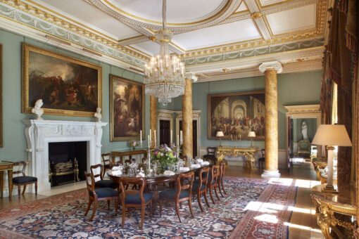 Spencer House Dining Room with chandelier