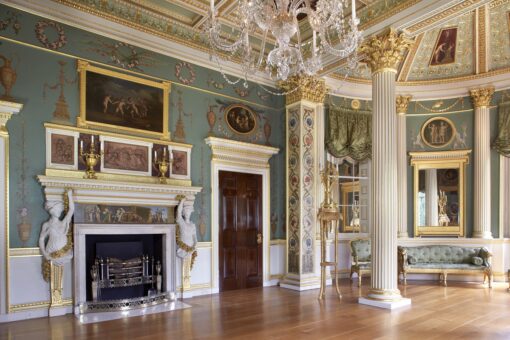 Spencer House Painted Room with fireplace