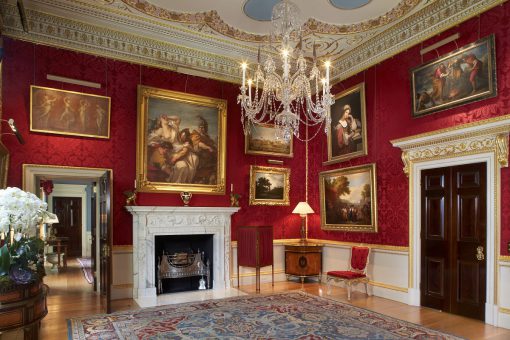 Spencer House Sitting Room, chandelier and fireplace