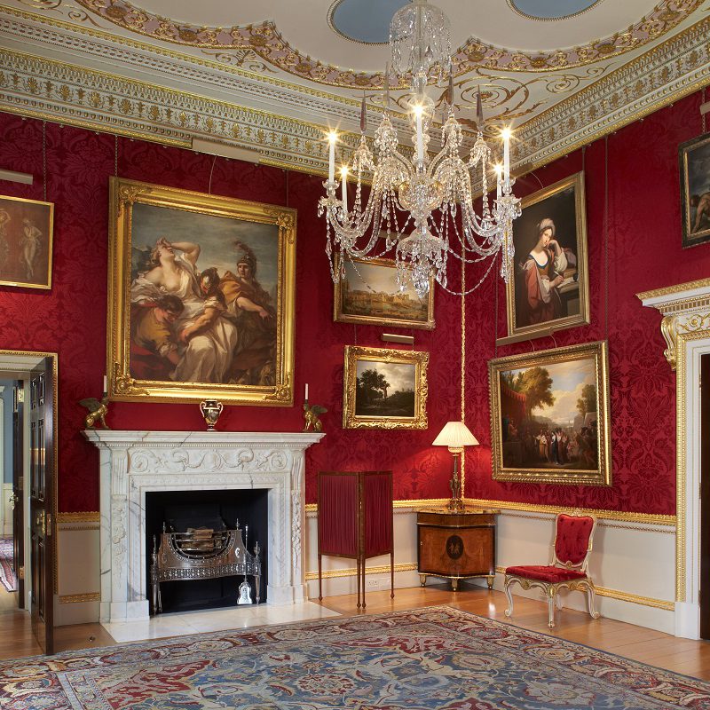 Spencer House Sitting Room, chandelier and fireplace